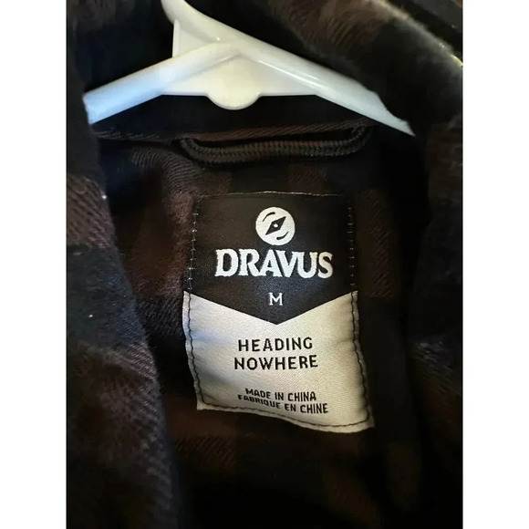 Dravus Heading Nowhere Lager Woven Brown Flannel Shirt Size Medium - Picture 9 of 9